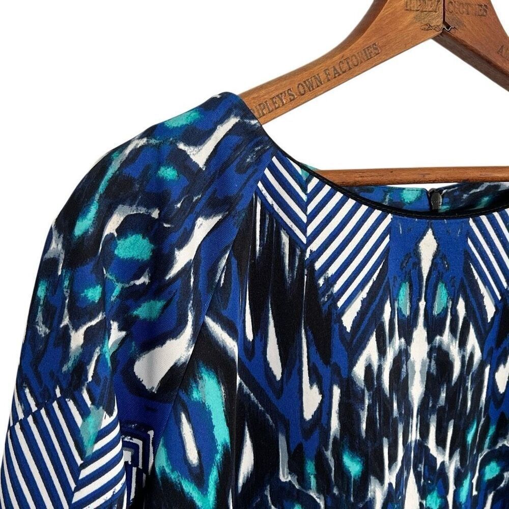 Rabbit Rabbit Rabbit Designs Crew Neck Elbow Length Shift Dress Multicolor Sz 14 - Picture 5 of 9